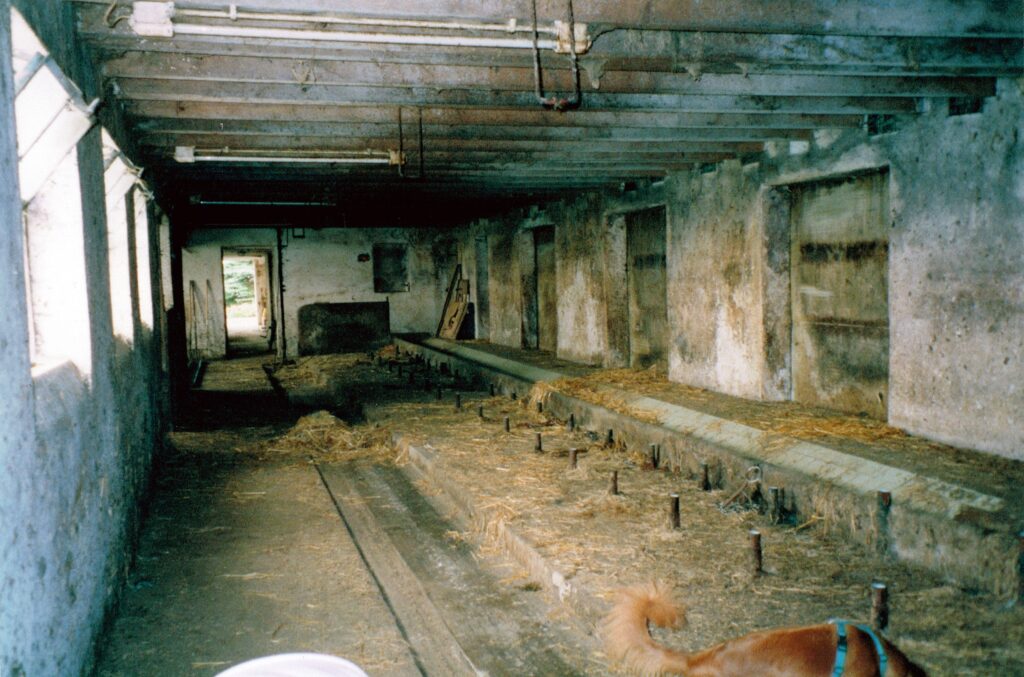 Alter Stall vor der Umwandlung in eine Kunststoffbearbeitungsanlage des Familienunternehmens Ebert Acryl.